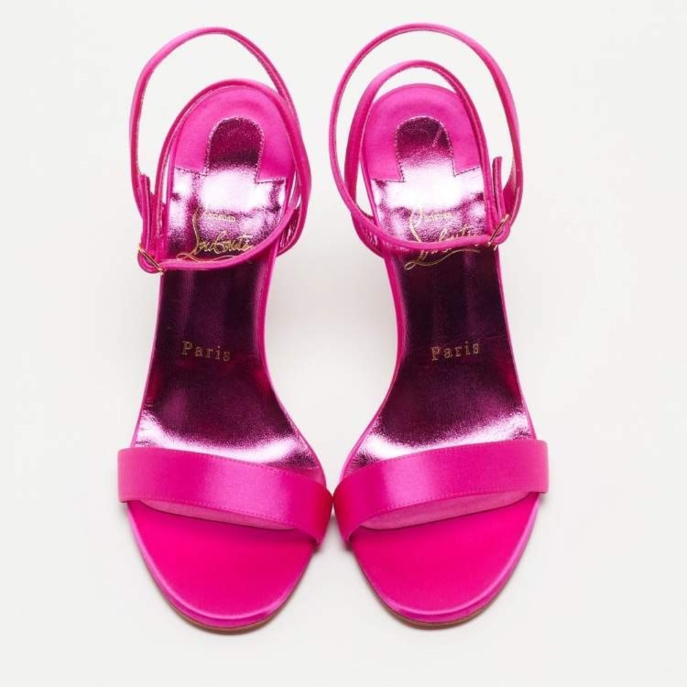 CHRISTIAN LOUBOUTIN | Pink Loubigirl Satin Sandal Heels